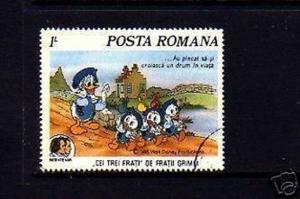 ROMANIA - 1985 - DISNEY - DONALD DUCK - GRIMM - 3 BROTHERS - CTO NH SINGLE!