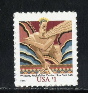 3766 * WISDOM ~ ROCKEFELLER CENTER  *   U.S. Postage Stamp MNH  2003