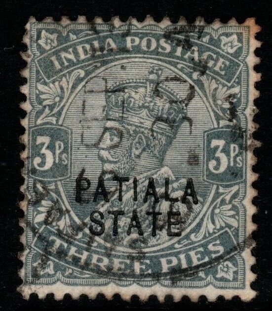 INDIA-PATIALA SG48 1912 3p GREY USED