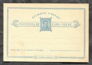 h430 - CABO VERDE c1880s Postal Card