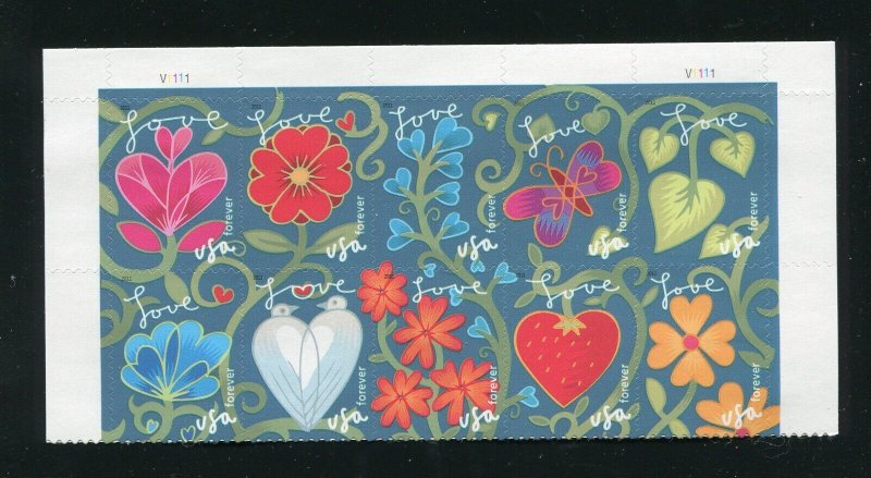 4540a Garden Of Love Plate Block of 10 Forever Stamps Mint Hinged 