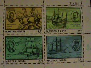 1978 HUNGARY VOYAGERS AND THEIR SHIPS FULL SHEET #1