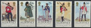 Alderney  SG A23-A27  SC# 23-27 Military Uniforms  MNH  see scan