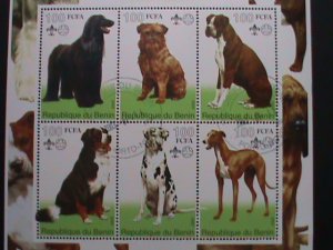 BENIN-STAMP-2002 FAMOUS DOGS CTO- MNH STAMP SHEET RARE