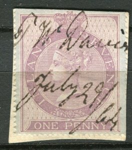 BRITAIN; 1870s early classic QV Revenue issue fine used 1d. value