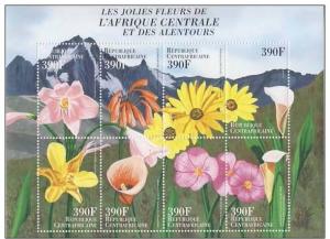 CENTRAFRICAINE SHEET FLOWERS ORCHIDS 