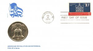 1974 FDC - American Revolution Bicentennial - Medallion Cachet - F25443