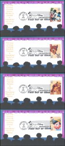 #3865-68 Art of Disney - Friendship Homespun FDC Set