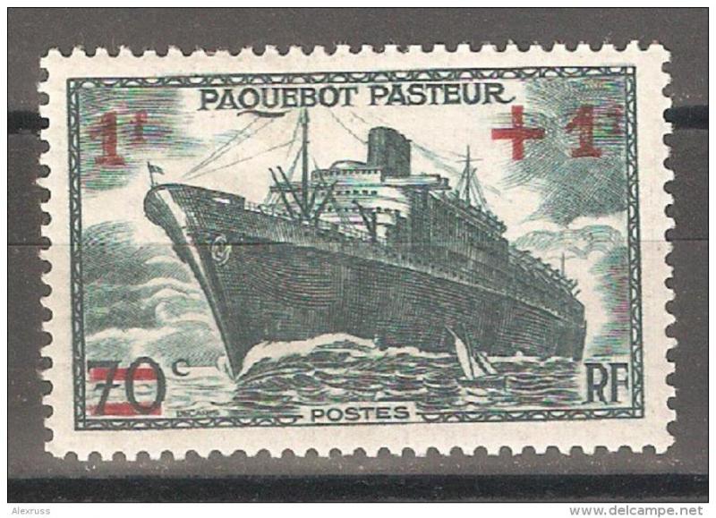 France 1941,Ships,Liner Pasteur,Scott # B114,VF MNH** ,STOCK IMAGE !!
