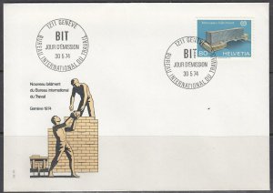 Switzerland Scott 30 104 FDC - ILU Headquarters