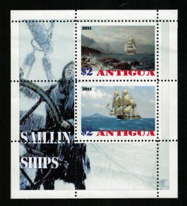 Antigua, $2, Sailling ships, Block, MNH (T-8182)