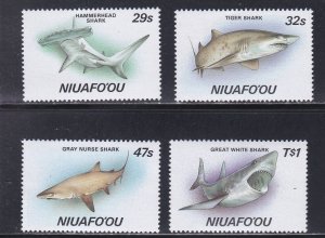 Tonga - Niuafo'ou # 85-88 & 89, Sharks, Mint NH, 1/2 Cat.