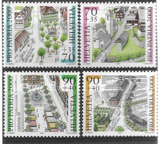 2000   SWITZERLAND  -  SG.  1445 / 1448  -  TOWNSCAPES ZOO  -  MNH