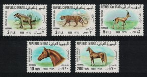 Iraq Horses Leopard Hyena Gazelle Fauna 5v 1969 MNH SG#829-833