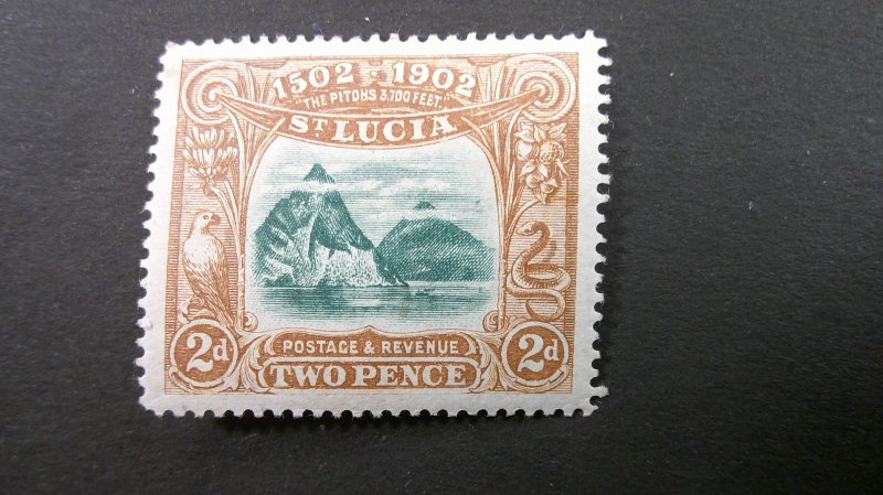 St. Lucia 1902 Classic Scott# 49 Mint VF-XF Hinged/Remnant Complete Issue