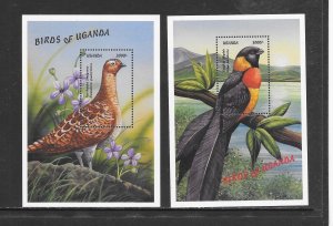 BIRDS - UGANDA #1618-19 S/S MNH