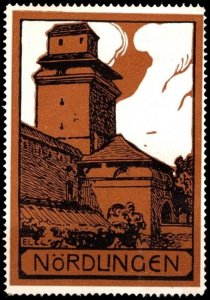Vintage (Circa 1920) Germany Poster Stamp Nördlingen