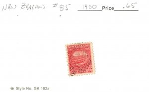 NEW ZEALAND - SC #85 - USED ON CARD - 1900 - Item NEZE221