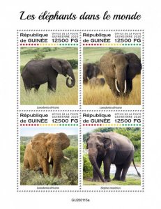 GUINEA - 2020 - Elephants of the World - Perf 4v Sheet - Mint Never Hinged