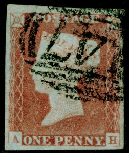 SG9, 1d pale red-brown PLATE 69, FINE USED. Cat £45. AH 