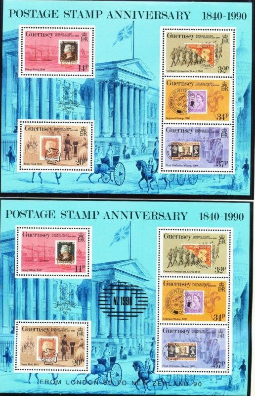 GUERNSEY 1990 - VF MNH S/S -  Penny Black - # 430a -430b