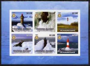 Mauritania 2002 Lighthouses #1 imperf sheetlet containing...