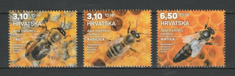 Croatia 2019 Honey Bees 3 MNH stamps