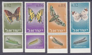 Israel 304-07 MNH 1965 Various Butterflies & Moths w/Tabs Full Set