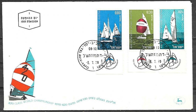 Israel 1970 World Championship 420 Class FDC Sailing