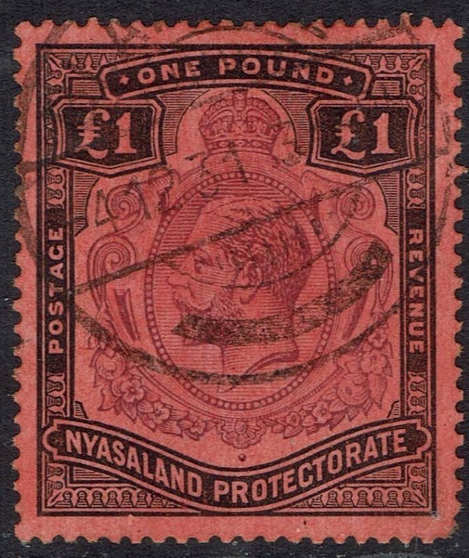 NYASALAND 1913 KGV £1 USED