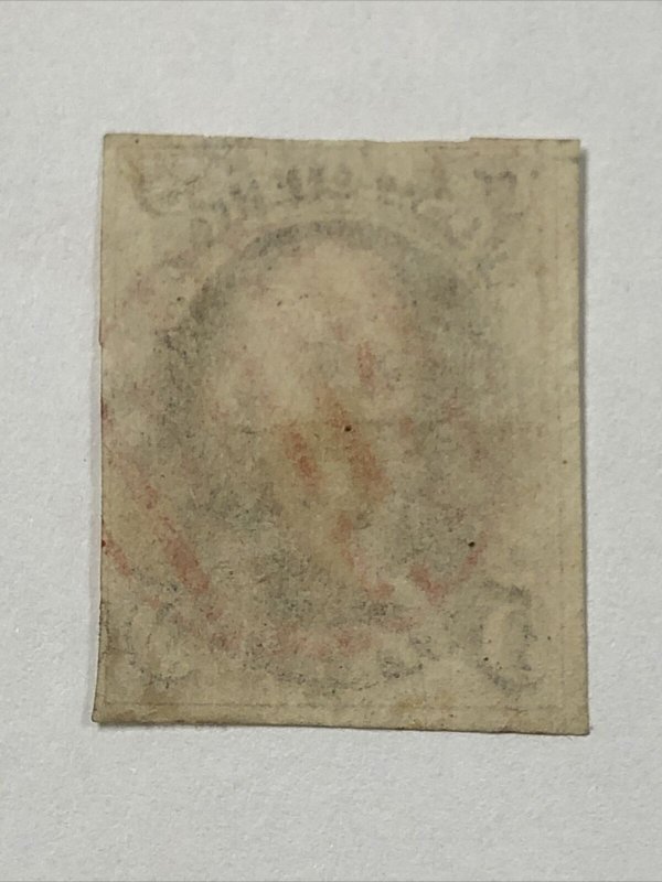 US #1 Franklin Used Red Cancel