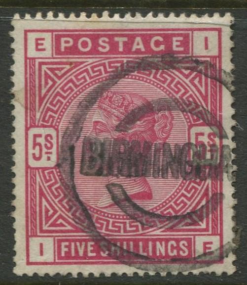 Great Britain - Scott 108 - QV Definitive -1884 - Used - Single 5/- Stamp