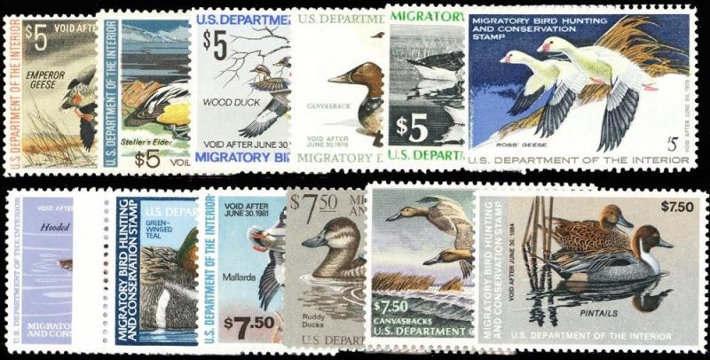 RW39-50, 12 Different Mint VF NH Duck Stamps FACE $72.50 - Stuart Katz