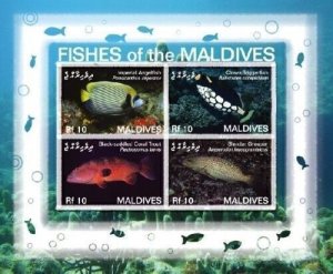 Maldives MNH S/S Fish #2 4 Stamps