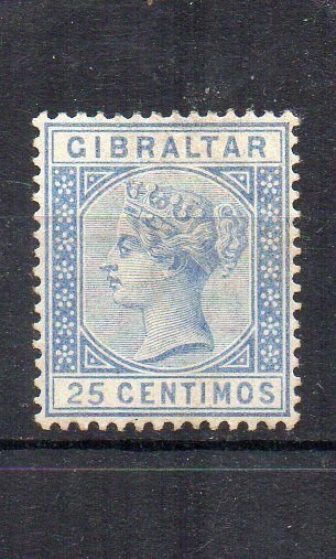 Gibraltar 1889-96 25c MH Pousse-
