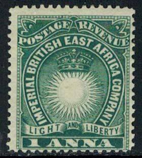 British East Africa Scott 15 Unused lightly hinged.