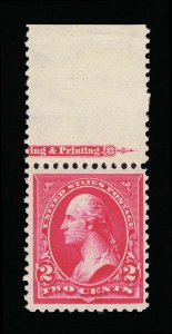 AFFORDABLE GENUINE SCOTT #252 F-VF MINT OG NH 1895 2¢ CARMINE TYPE-III  #11665