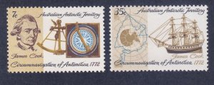 Australian Antarctic Territory AAT L21-22 MNH 1972 Captain Cook Bicentenary Set