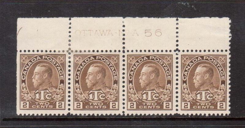 Canada #MR4i VF Mint Plate #A-56 Strip Of Four