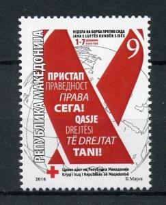 Macedonia 2016 MNH Red Cross Charity Against AIDS 1v Set Medical Health Stamps