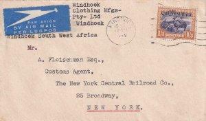 1949, Windhoek, South West Africa to New York, NY, Airmail (41490)