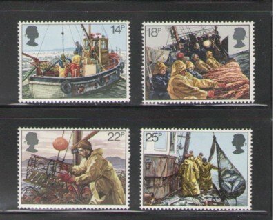 Great Britain Sc 956-959 1981 fishing stamp set mint  NH