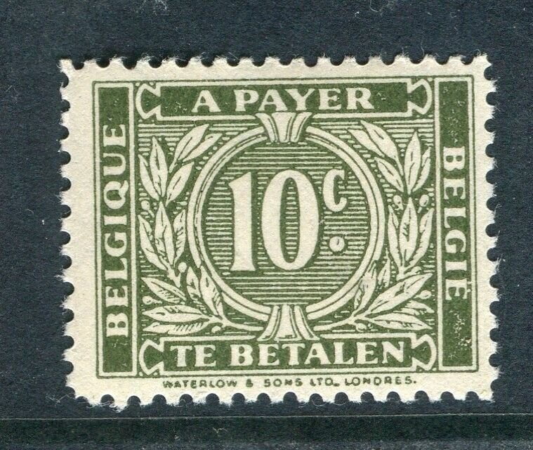 BELGIUM; 1940s early Postage Due issue fine Mint hinged 10c. value