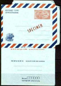 Aerogramme - India 1960c 85p p/stationery Aerogramme (Air...