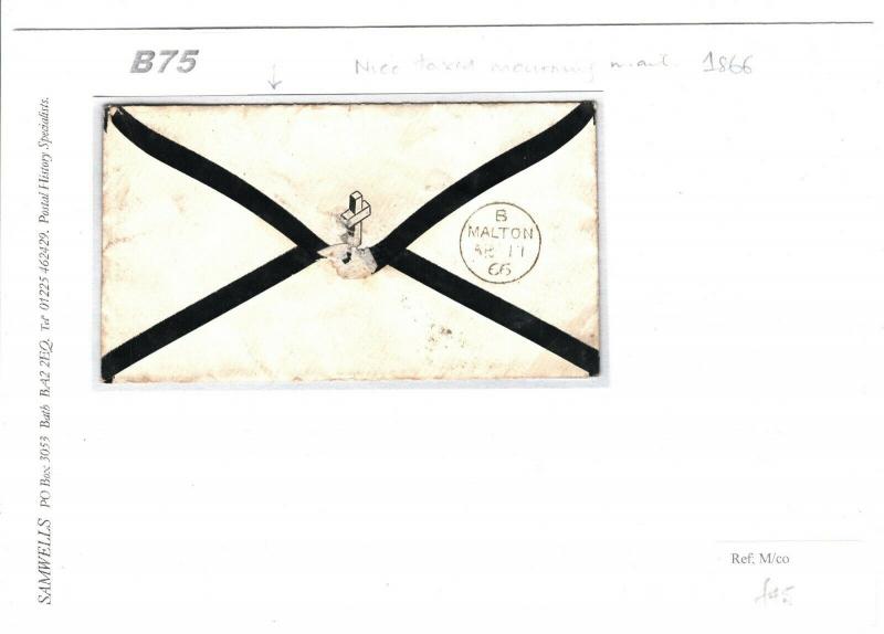 GB Cover YORK *1d* CHARGE MARK Forwarded 1866 SG.43 Scarborough {samwells}B75 