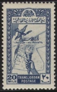 Jordan 227 (mlh) 20m symbols of peace & liberty, dk blue (1946)