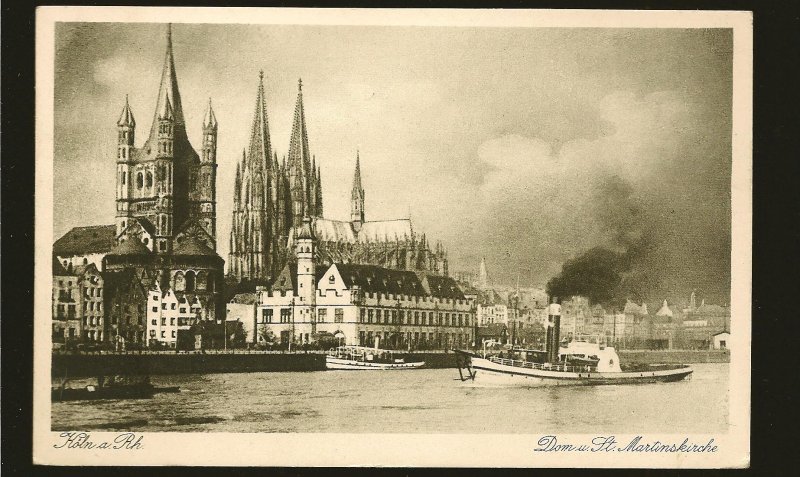 Germany 374 on PM Koln 1930 Airplane Cancel Postcard Used