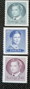 Sweden, 1981, King Karl XVI & Q. Silva, #1366-67,1370, MNH, SCV$2.60