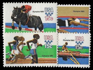 PCBstamps   US #1791-1794 Sgls 60c(4x15c)Summer Olympics, MNH, (4)