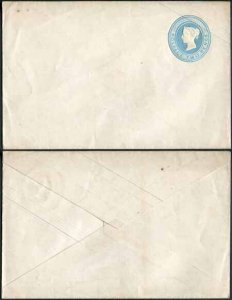 EP6db QV 2d Light Blue Post Office Envelope on Silk Thread 2 Paper Mint